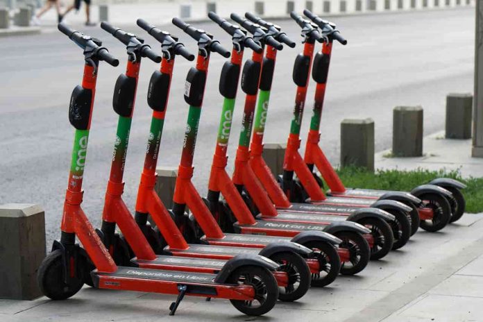 Parked Electric Scooters